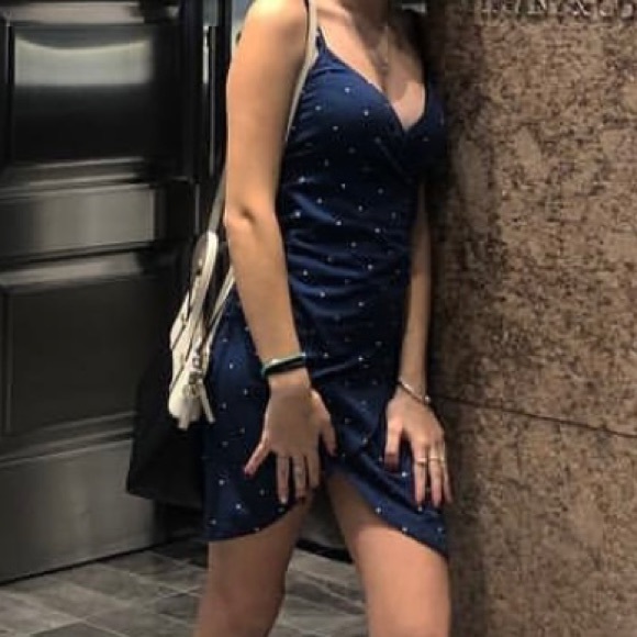 Dark blue and white polka dot dress - Picture 7 of 7